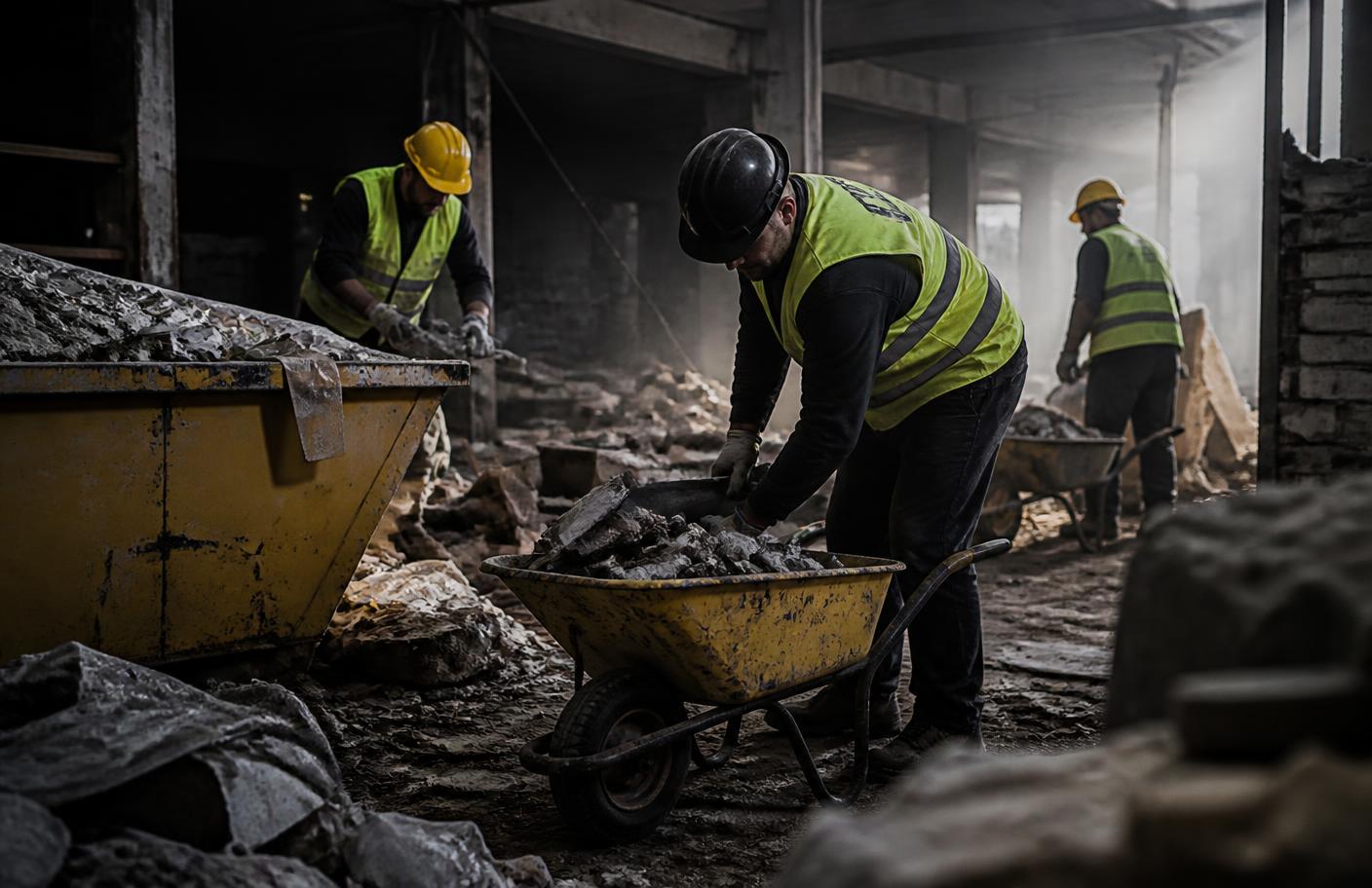 Heavy-duty post-construction cleaning and debris removal